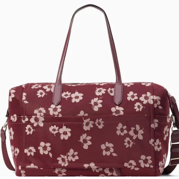 Kate spade floral duffle bag crossbody NWT Authentic Chelsea Weekender - Picture 5 of 5